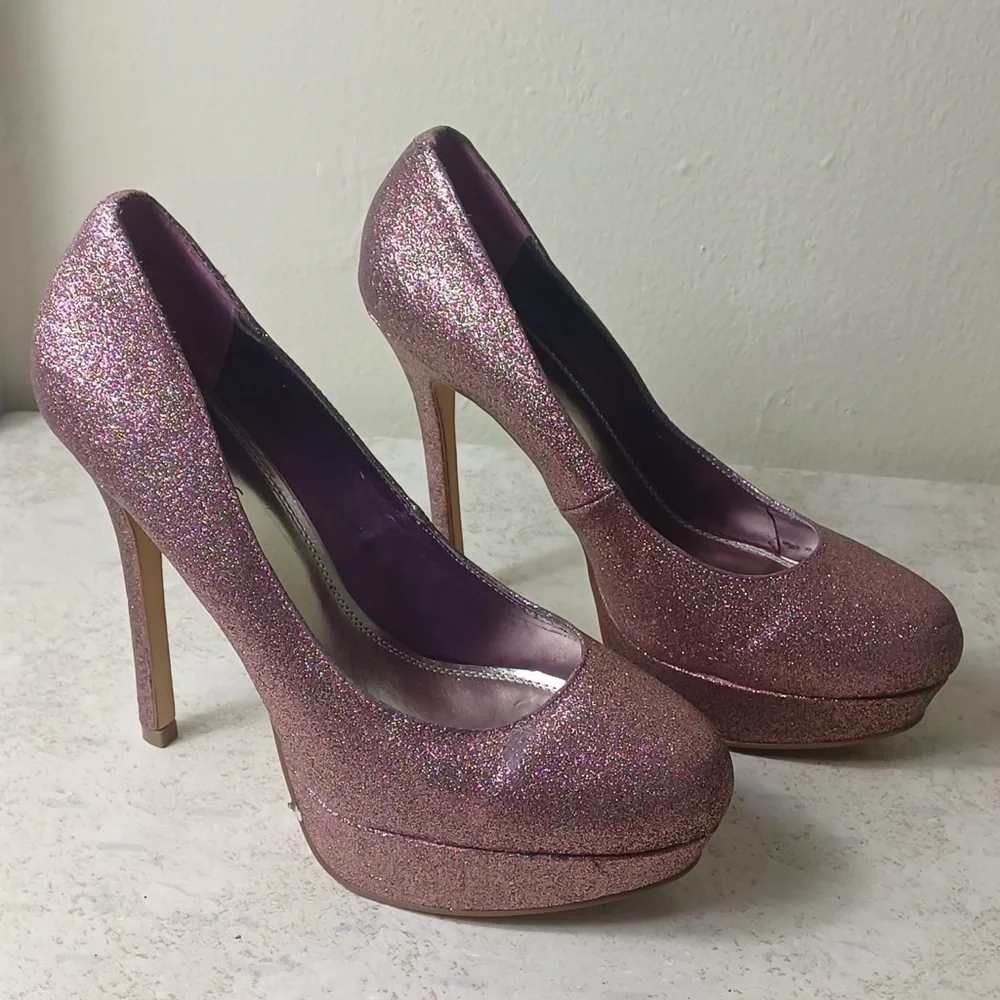 Bakers Glittery Pink Heels Size 10 M - Picture 3 of 10